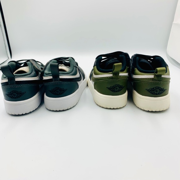 Air Jordan 1/Nike basketball low top hook and loop closure white black sneakers - Picture 4 of 16